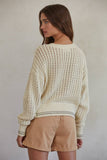 Knit Cable Sweater - Crew Neck, Long Sleeve