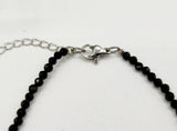 Black Spinel Bracelet Faceted 3MM w/Silver Color Clasp