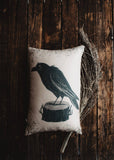 Primitive Black Crow Lumbar Pillow Cover | 18x12 Halloween Décor | Fall Decor | Room Decor | Decorative Pillow | Gift for her | Sofa Pillows
