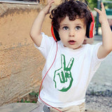 Peace Hand Sign Two Birthday Baby Bodysuit Toddler Shirt