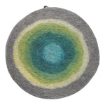 Circles Felt Coin Purse grey and green