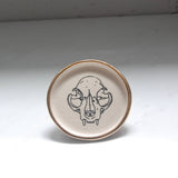 Cat Skull :(Frontal View): Tiny Decor Dish (3”)r