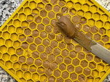 Honeycomb Design Emat Enrichment Licking Mat - Yellow - Large