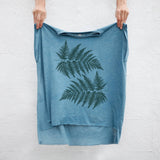 Forest Fern Leaves Women's Rolled Cuff Muscle Tee Deep Teal