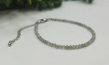 Labradorite Bracelet Faceted 3MM w/Silver Color Clasp