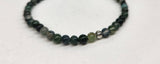 Moss Agate Stretchable Bracelet 4MM Beads - 7.5" Long