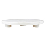 White Marble Footed Tray - 8" Dia