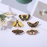 Floral Moth Butterfly Enamel Pins Insect Brooch Lapel Badge
