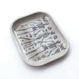 Small Metal Skeleton Diagram Trinket Tray / Vintage Anatomy