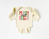 Christmas Colorful Merry and Bright Natural Baby Bodysuit