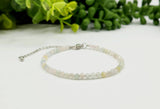 Morganite Bracelet Faceted 3MM w/Silver Color Clasp