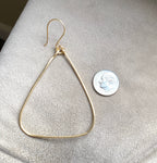 Gold Hoop Triangle Earrings Handmade