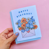 California Wildflowers Envelope Birthday Card