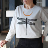 Dragonfly Copper Moon L/S Garment Dyed Cotton Tee Bone White