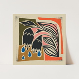 "Let Go"  Colorful Floral Wall Art Print Mid Century