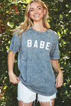 BABE Mineral Graphic Top: M / LT.TAN