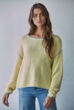 Knit Sweater Cotton Mint Yellow