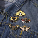 Floral Moth Butterfly Enamel Pins Insect Brooch Lapel Badge