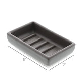 Luna Ceramic Soap Dish - Rect - Matte Grey