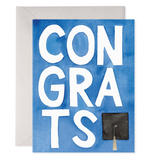 Blue Congrats Grad Graduation Greeting Card