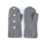 Haven Wool Mittens with Cable and Button Detail