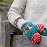 Aubrey - women's wool knit handwarmers: Light Natural