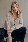 Knit 100% Cotton Sweater V-Neck Cardigan