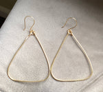 Gold Hoop Triangle Earrings Handmade