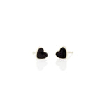 Petite Heart Enamel Stud Earrings: Pink Sky