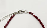 Garnet Bracelet Faceted 3MM w/Silver Color Clasp
