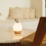 Cooper Light Brown Wooden Rechargeable Table Lamp | Cordless, Dimmable & Stylish