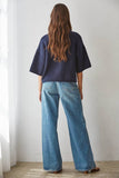 W2486 | Knit Sweater Quarter Sleeve Button Up Cardigan Top