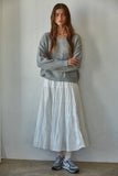 Knit Sweater Ribbed Wide V-Neck Pullover