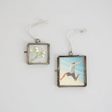 Square Glass Hanging Photo Frame - Handmade: Small / Silver