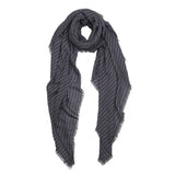 Cashmere Blended Pin Stripe Scarf