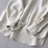 Linen Cotton Poet Top Long Sleeved Shirt