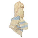 Pure Linen with Fresh Stripes Lightweight Scarf for Women