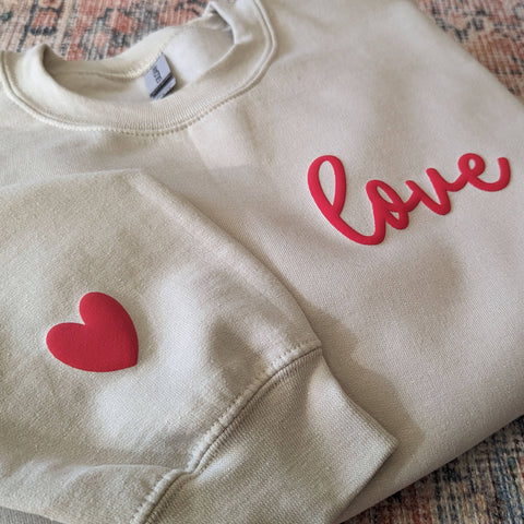 LOVE Sweater Puff Print