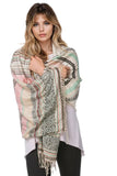 Hand Loomed Stripe Woven Pattern Pastel Scarf