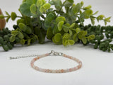 Pink Opal Bracelet Faceted 3MM w/Silver Color Clasp
