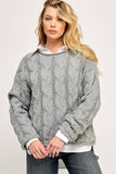 GREY CHUNKY WEAVE SWEATER