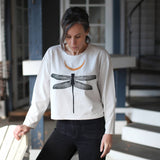 Dragonfly Copper Moon L/S Garment Dyed Cotton Tee Bone White