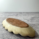 Butter Dish, Snack Plate, Pine Cone Texture, Scalloped Edge
