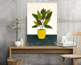 Yellow Pot - potted plant art print