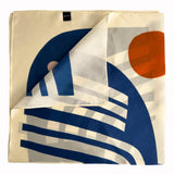 Workday Botanical Scarf | 100% Silk Bandana | Navy Rust