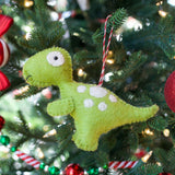 T-Rex Felt Wool Dinosaur Christmas Ornament