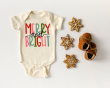 Christmas Colorful Merry and Bright Natural Baby Bodysuit