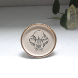 Cat Skull :(Frontal View): Tiny Decor Dish (3”)r