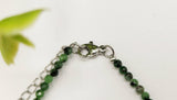 Ruby Zoisite Bracelet Faceted 3MM w/Silver Color Clasp,