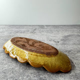 Butter Dish, Snack Plate, Pine Cone Texture, Scalloped Edge